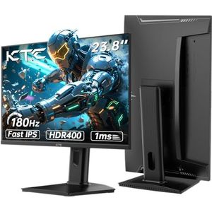 KTC Gaming Monitor, WQHD 2K 1440P, 180Hz 144Hz Monitor 24 Inch with 1ms Fast IPS Panel, HDR 400, G-Sync, FreeSync, 400 cd/m² Brightness, Adjustable Stand for Vertical and VESA (100 x 100 mm)