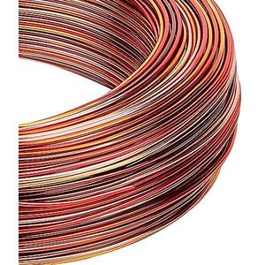 met dunne metalen draad, aluminium draad 1 mm 93,6 m buigbare metalen draad met opbergdoos for sieraden kralen ambachtelijke project (kleur: goud bruin rood) (Color : Gold Brown Red, Size : -)