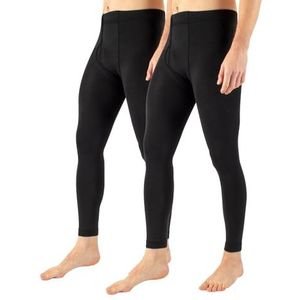Cette - Pack 1/2 paar - thermische legging voor heren, fleece panty, leggings met fleece voering, 300 DEN | zwart | M/L, XL, XXL, 2 x zwart, M/L