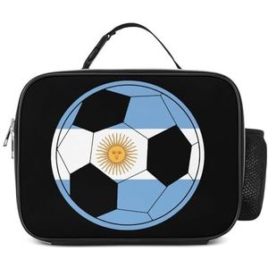 Argentijnse Vlag Voetbal Geïsoleerde Lunchbox Grappige Koelere Tote Tas Afneembare Herbruikbare Draagbare Voor Kantoor Picknick