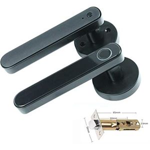 Slim slot Tuya Digitaal Elektronisch Smart Deurslot Biometrische Vingerafdruk Deurklink Keyless Digitaal Wachtwoord Smart Home(Nero)