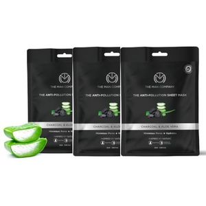 The Man Company Charcoal Face Sheet Mask, 25Ml (Pack of 3), Anti-Pollution, Unclog Pores