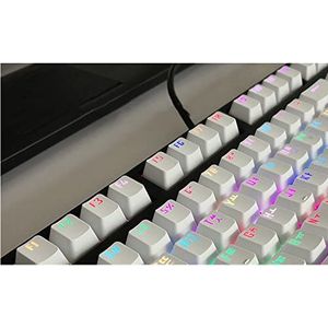 Mechanische Toetsenbord Keycaps Compatibel Met Cherry MX - Russische/Koreaanse Pudding Backlit LED Verlichting voor OEM-profiel - 104 Toetsen (Wit-Koreaans)
