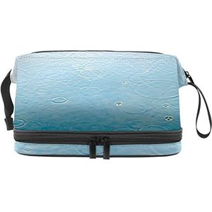 Grote capaciteit reizen cosmetische tas, regendruppel op zee, make-up tas, waterdichte make-up tas organisator, Meerkleurig, 27x15x14 cm/10.6x5.9x5.5 in