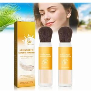 Mineral Translucent Sunscreen Setting Powder with Brush, Daily SPF 50 Sunscreen Setting Powder, Oil Control Natural Matte Finish, Lasting Lightweight Breathable, All Skin (2 PCS)