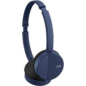 JVC HAS23WA Flats Bluetooth Headphones Fold Flat - Mic & 3 Button Remote (Blue)