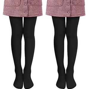 Libella 2 of 3 stuks balletpanty's voor meisjes, danspanty met voet, 80 denier, ondoorzichtig, microvezel, wit, huid, zwart, kleurrijk, 27251, maat 86-170, 2 paar zwart, 146/152 cm