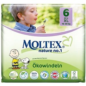 132 st. MOLTEX Nature No1 eco-luiers babyluiers XL Gr 6 (16-30 kg) 6x22St