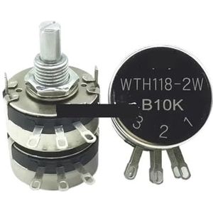 WTH118-2W 1A 1K 2.2K 4.7K 10K 22K 47K 10K 22K 47K 100K 22K 6-polig dubbellaagse koolfilmpotentiometer (22K Ohm)