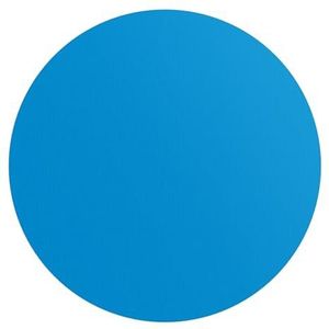 DEQORI Rond wandbehang, zelfklevend, Ø 80 cm, kleur effen, middenblauw, textiel-canvas, verwijderbaar, decoratief en vormvast, voor woonkamer, kantoor, hal of kinderkamer