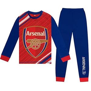 Arsenal FC Jongens Pyjama Lange Sublimatie Kids Officieel Voetbal Cadeau, Rode marine, 3-4 jaar