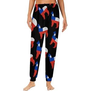 Alpaca lama Chili vlag dames pyjama lounge broek elastische tailleband nachtkleding broek print