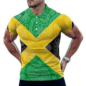 Jamaica Paisley Vlag Casual Polo Shirts Voor Mannen Slim Fit Korte Mouw T-shirt Sneldrogende Golf Tops Tees 5XL