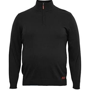Blend BT Robin gebreide trui voor heren, Big & Tall, fijn gebreide trui, grote maten tot 6XL, met opstaande kraag en ritssluiting, Zwart (194007), 6XL