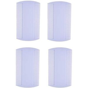 Luizenkammen, 4 stuks, vlooienkammen, dubbelzijdige tandkammen van kunststof, vlooienkammen voor huisdieren, vlooienkam voor honden en katten, voor luizenverzorging, huisdieren