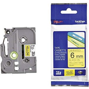 Brother TZE-611 labelprinter-tape Zwart op geel