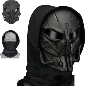 Airsoft Schedelmaskerset met Tactische Bivakmuts, Volledige Gezichtsbeschermende Paintballuitrusting voor CS Wargame Halloween Cosplay Kostuumfeest