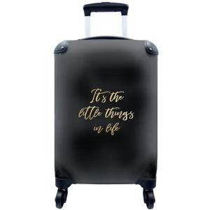 MuchoWow® Koffer - Quotes - Life - Black and gold - Past binnen 55x40x20 cm en 55x35x25 cm - Handbagage - Trolley - Fotokoffer - Cabin Size - Print