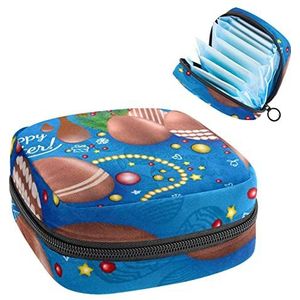 Chocolade Paasei,Periode Pouch Draagbaar,Tampon Opbergtas,Tampon Houder voor Portemonnee Vrouwelijke Product Organizer, Meerkleurig, 4.7x6.6x6.6 in/12x17x17 cm