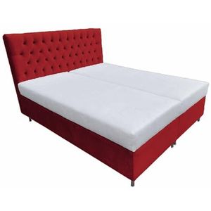 SILKMARKS® Designer boxspringbed - ergonomisch design - waterafstotende stof - continentaal bed met het beste slaapcomfort - ideaal voor elke slaapkamer (rood, 180 x 200 cm)