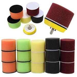 Polijstpads, Spons Buff Pads Set 16-delige autopolijstsponsplaat, platte polijstpad, sponswielset for autopolijstmachine