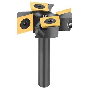 SpeTool Vlakfrees 8mm Schacht 38.1mm Snijdiameter Vlakfrees voor Bovenfrees Schaafmachinefrees met ATS Coating Wisselplaten CNC Frees hout 2+2 Fluiten Vlakfrezen Schachtfrees Oppervlakbit