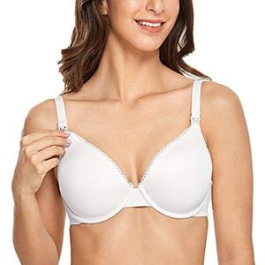 Gratlin Vrouwen Borstvoeding BH Gewatteerde Zwangerschaps BH Ondersteuning Zwangerschaps BH Comfort Volledige Cup Cups wit 85B