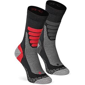 XTREME SOCKSWEAR Wandelsokken voor heren en dames (2-6 paar), geschikt voor outdoor en trekking, met Coolmax®, 2 paar (multi-zwart), 39-42 EU