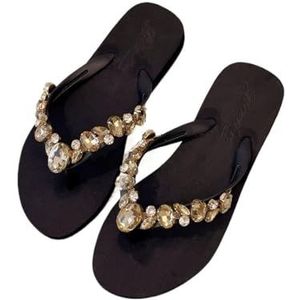 Doucheschoenen, Zomerslippers for dames - Lichtgewicht strandsandalen for casual comfort(Black,41 EU)