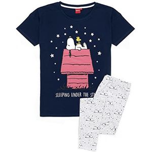 Snoopy Pyjama's dames Womens Top lange of korte bodemopties Navy PJ's M