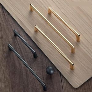 INOFANTH Lade gouden trekt moderne minimalistische kledingkast handvat kast knop kast handvat Scandinavische luxe zwarte knoppen 1 stuk (kleur: 052G-128 mm, maat: 1 stuk)