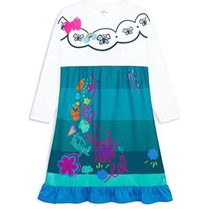 Disney Prinses meisjesnachthemd, zacht, ademend, nachtkleding voor meisjes, pyjama's, de leeuwenkoning, de kleine zeemeermin, bevroren pyjama, korte mouwen, lange mouwen, nachtjurk, bevroren geschenken, Wit/Blauw Encanto, 9-10 Jaren