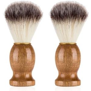 2 stuks baardborstel met houten handvat, zachte borstelharen, multifunctionele reinigingsborstel, reinigingsborstel voor kapsels voor mannen, praktische scheerkwast.