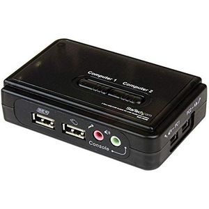 StarTech.com 2-poort USB KVM-switch Zwart met Audio en Bekabeling