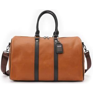 Sporttas voor Dames en Heren 18-inch Kledingplunjezak Voor Reizen PU-handbagage Met Grote Capaciteit Voor Heren Weekendtas Gymtas (Color : A, Size : 470 * 190 * 270mm)
