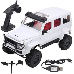 RC Crawler, 13 km/u 2,4 GHz 1/12 DIY off-road afstandsbediening auto met LED-licht USB opladen afstandsbediening vrachtwagen speelgoed voor kinderen ouder dan 14 jaar en volwassenen(wit)