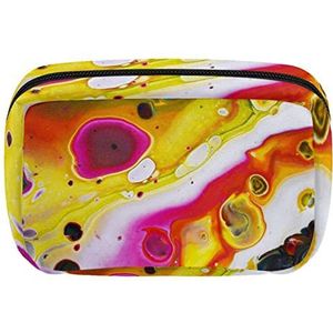 Acryl Marmeren Textuur Kosmetische Rits Pouch Make-up Bag Reis Waterdichte Toiletry Zakken voor Vrouwen, Meerkleurig, 17.5x7x10.5cm/6.9x4.1x2.8in