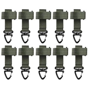 Handschoenen Riemhaak Werkhandschoenen Veiligheidsclip Outdoor Tactische Handschoenen Klimtouw Opberging met Driehoekige Gesp Sleutelhanger(Green)