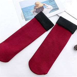 Sokken Winter Warm Thicken Socks Wol Naadloze Sok Fluwelen Zachte Laarzen Vloer Slaapsokken for Vrouw (Color : BE6684, Size : One size)