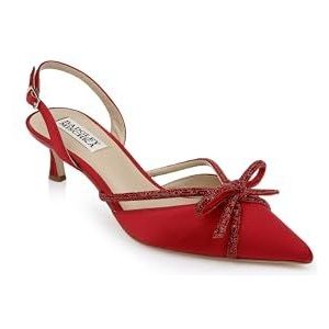 Badgley Mischka Angelina Pump voor dames, Rood Satijn, 39.5 EU