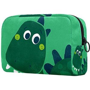 Travel Cosmetic Organizer Makeup Bag Dinosaur Hello Green voor dames toilettassen met ritssluiting