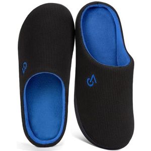 VeraCosy Pantoffels voor heren, zwart/saffierblauw, 44/45 EU, zwart saffierblauw, 44/45 EU