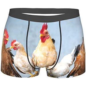 Heren Slips Boerderij Dier Kip Haan Boxer Shorts Casual Taille Ondergoed Comfort Boxer Slips Shorts Voor Man, Man Jongen, Ondergoed 2925, L