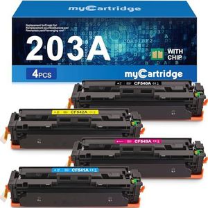 MYCARTRIDGE 203A Toner vervanging voor HP 203A 203X CF540A toner, voor HP Color Laserjet Pro MFP M281fdw, M281fdn, M280nw, M254nw, M254dw (zwart, cyaan, geel, magenta)