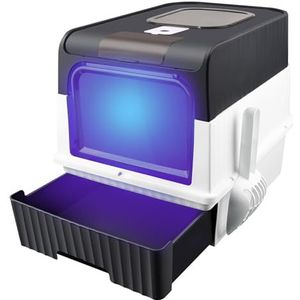 Zelfreinigend kattentoilet, uv-gestabiliseerd, ontgeuringssysteem, kattentoilet, anti-fuga, kattentoilet met afneembaar dienblad