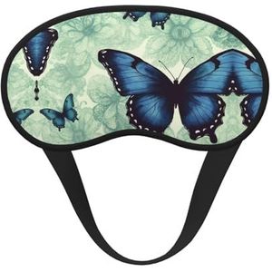 Blauw Vlinderpatroon Slaapmasker Zacht Comfortabel Oogmasker met Verstelbare Riem Verduisterende Oogslaap Schaduw Cover voor Vrouwen Meisjes Mannen Reizen Yoga Dutje Shift Werk