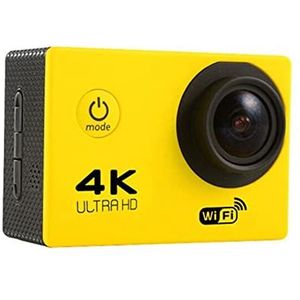 Ultra HD 4K WIFI Action Camera, F60 / F60R 108 0p HD 16MP, Helmcamera's for motorfietsen, 30 meter waterdichte sporten DV Camera(Color:Giallo)