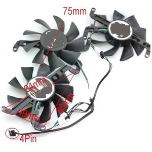 3 stuks FY08015M12LPA DC12V 75mm 4-pins voor XFX RX6600XT 6650XT 8GB Speedster BLACK ME RC grafische kaart koelventilator