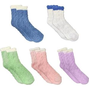 5 paar pluche sokken koraal fleece dikke warme pluizige winter sokken voor vrouwen meisjes koude pluche sokken blauw wit roze groen, Blauw, wit, roze, groen, paars, 13