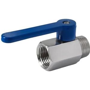 304 roestvrijstalen kogelventiel voor binnen- en buitendraad, rood, blauw, geel, lange handgreep, waterventiel (M-M_1/4 inch)